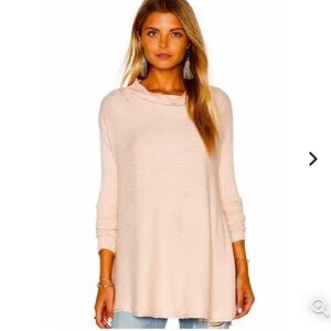 Free People Lover Rib Split Back Pullover Sweater XS
